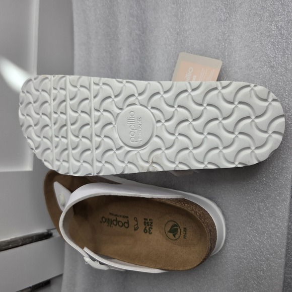 NWT Birkenstock Gizeh Platform Vegan Leather White Sandals Size 39 - Picture 12 of 12